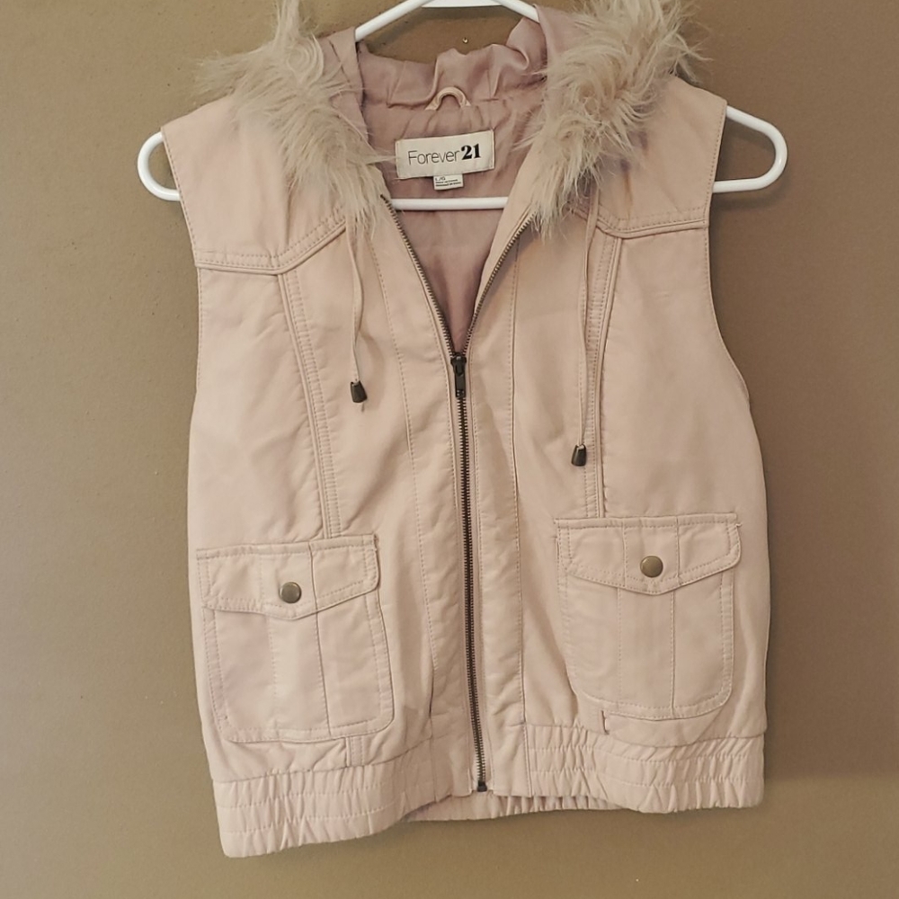 Forever 21 Pleather Vest Dusty Pink